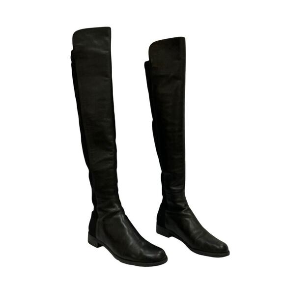 Stuart Weitzman 5050 Boot In Nappa Leather Over The Knee Boot In Black Size 8 - Picture 2 of 16